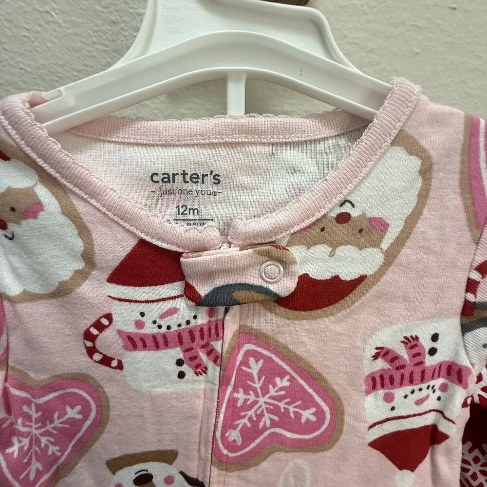 Carter's Just One You Toddler Girls' Christmas 2 Piece Pajama Size 12 M NWT
